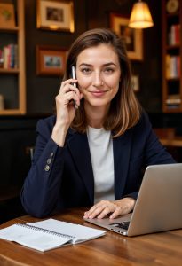 businesswoman phone call